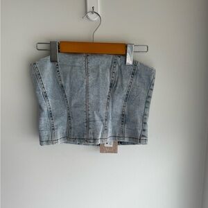 Meshki Denim Crop Top
